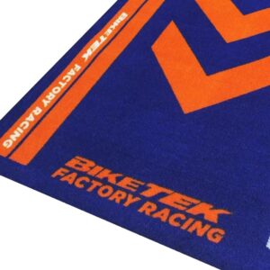Alternative view of BIKETEK Race Ready — Tapis de Garage Moto Bleu Orange
