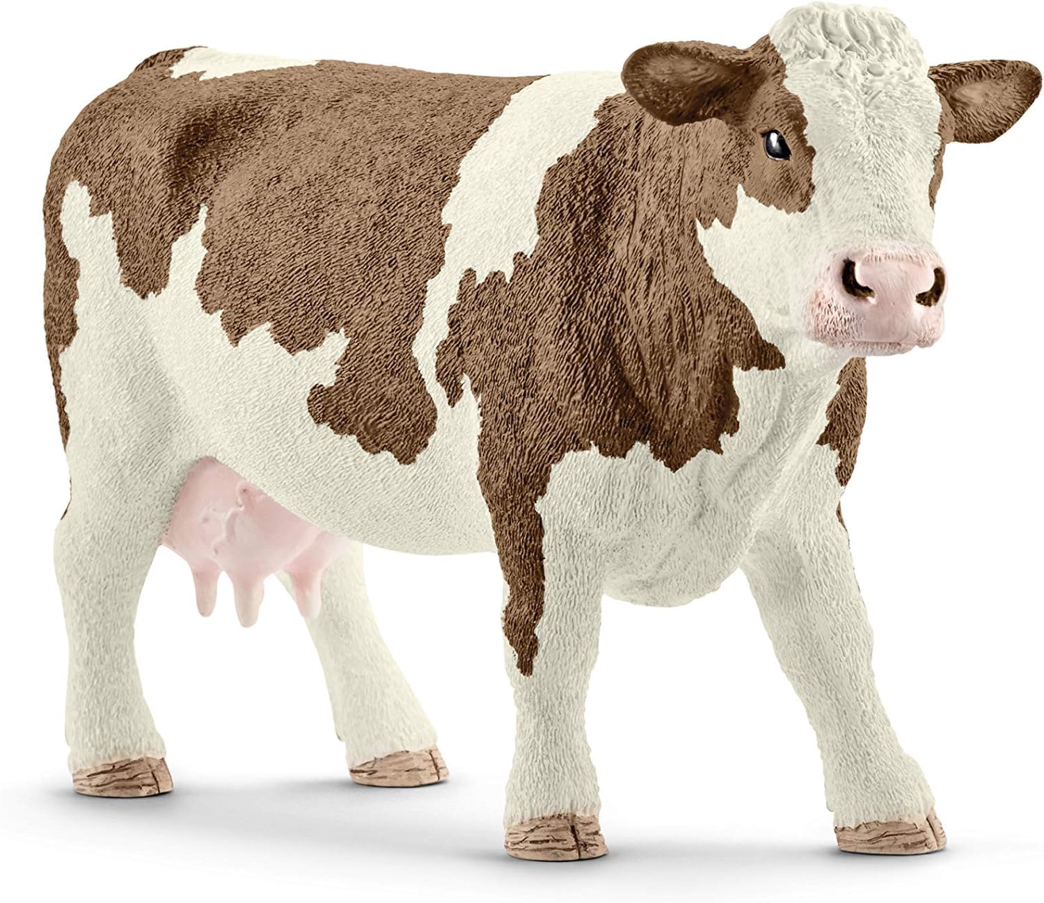 Schleich 13801 Vache Simmental française, dès 3 Ans, Farm World - Figurine, 13 x 4 x 7,7 cm