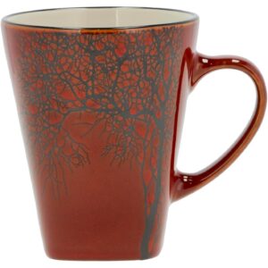 Villa Collection - Hela Mug Dia 35 cl - Tasse en Grès 9 x 11 cm - Café & Thés - Resistant & Design - Motif Bois - anniversaire, fête des mères, fête des pères, noel - Ambre