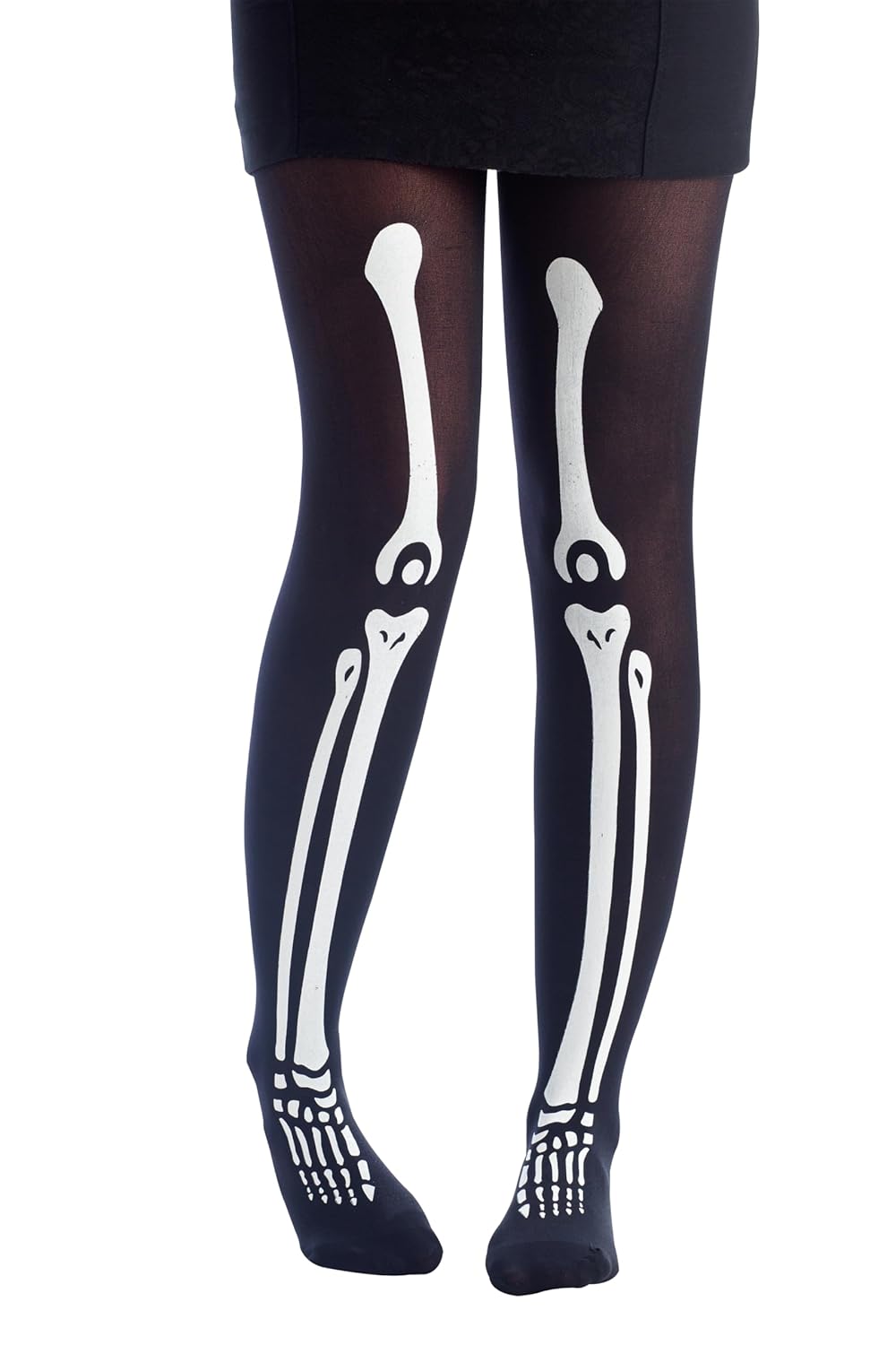 P'tit Clown - 74171 - Collant Halloween Femme - Motifs Effrayants - Squelette - Day of the Dead - Taches de Sang - Chauve-souris - Araignées - Accessoire Déguisement - Fantaisie - Gothique - Horreur