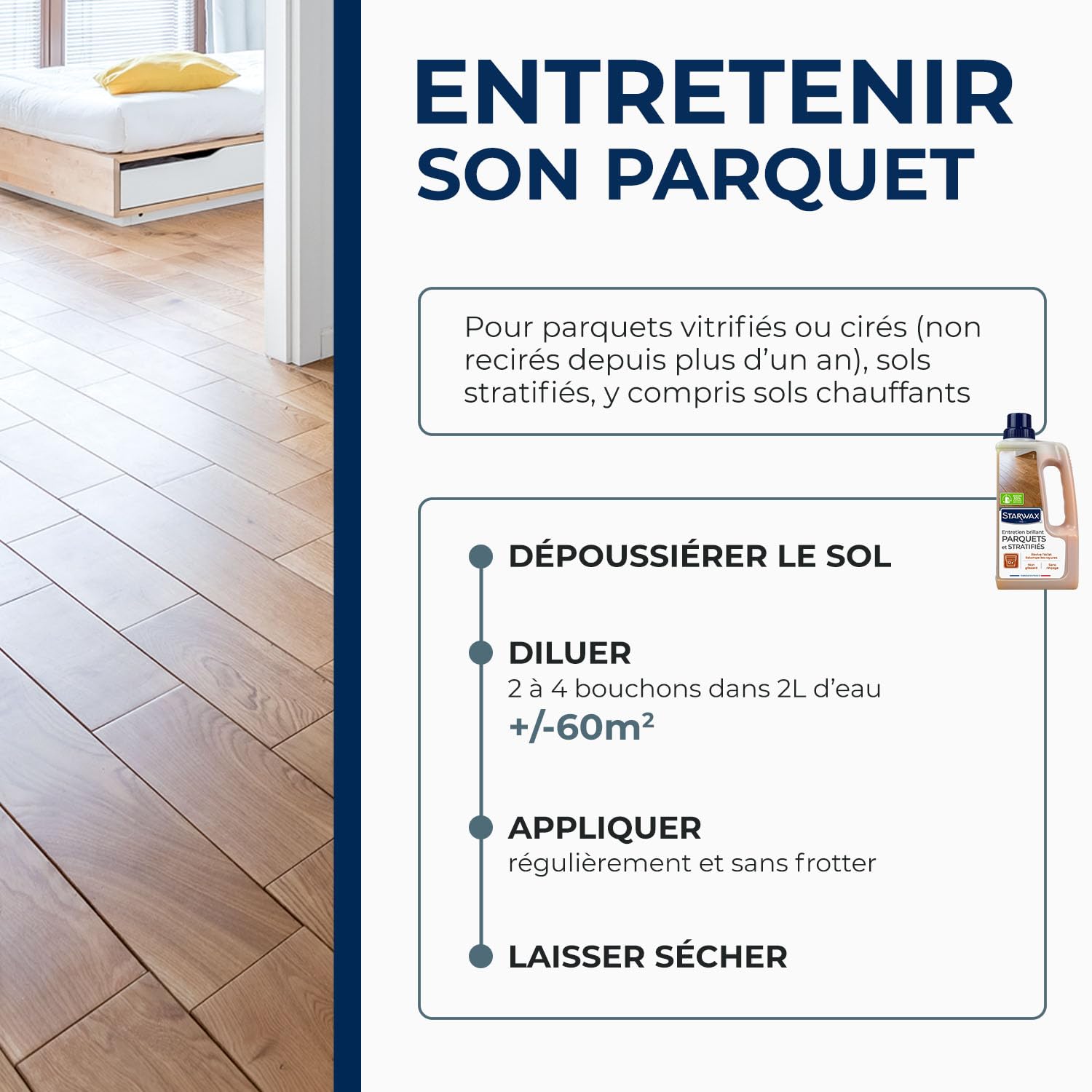 STARWAX — Entretien Brillant Parquets et Sols Stratifiés 5L – Image 3