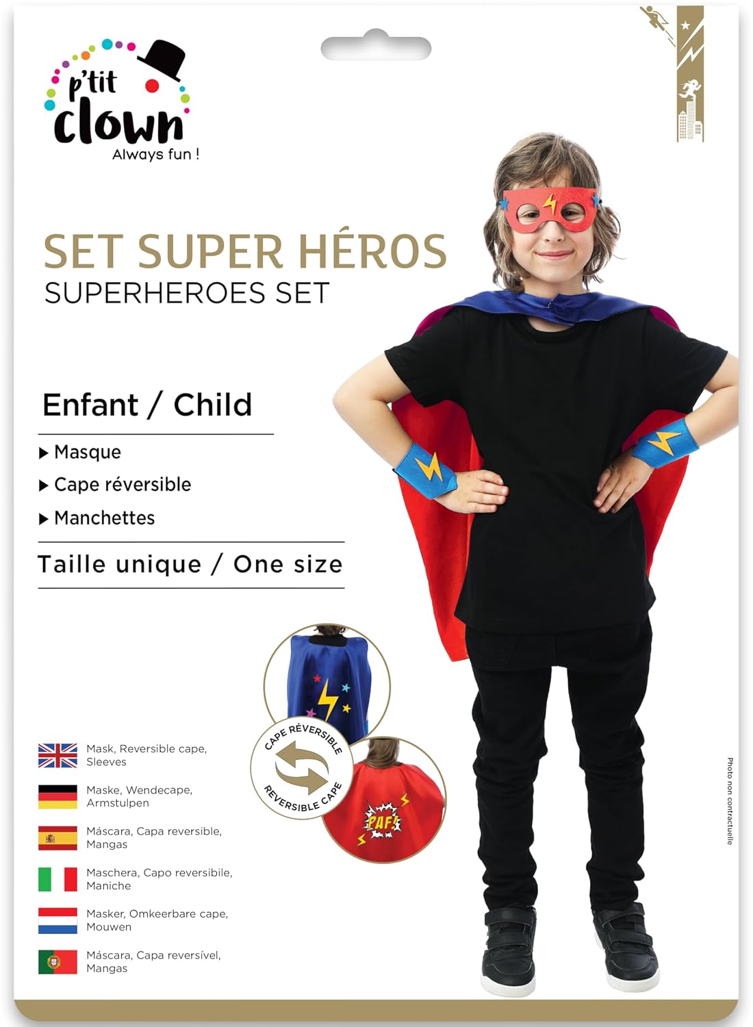 P'TIT CLOWN — Set de Déguisement Enfant Super-héros – Image 2