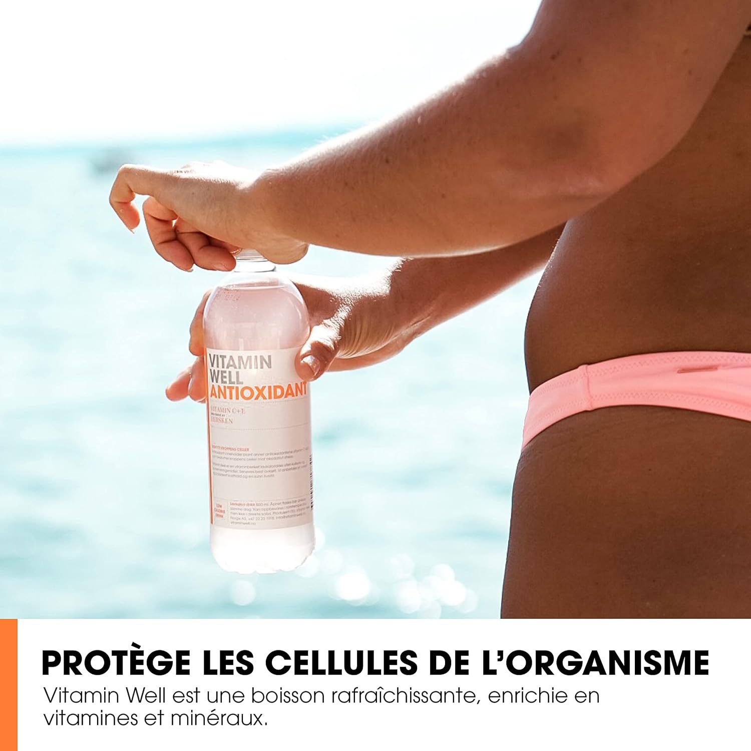 Vitamin Well - Boissons enrichies en vitamines et en minéraux goût pêche, 12x500ml (Antioxidant) – Image 4