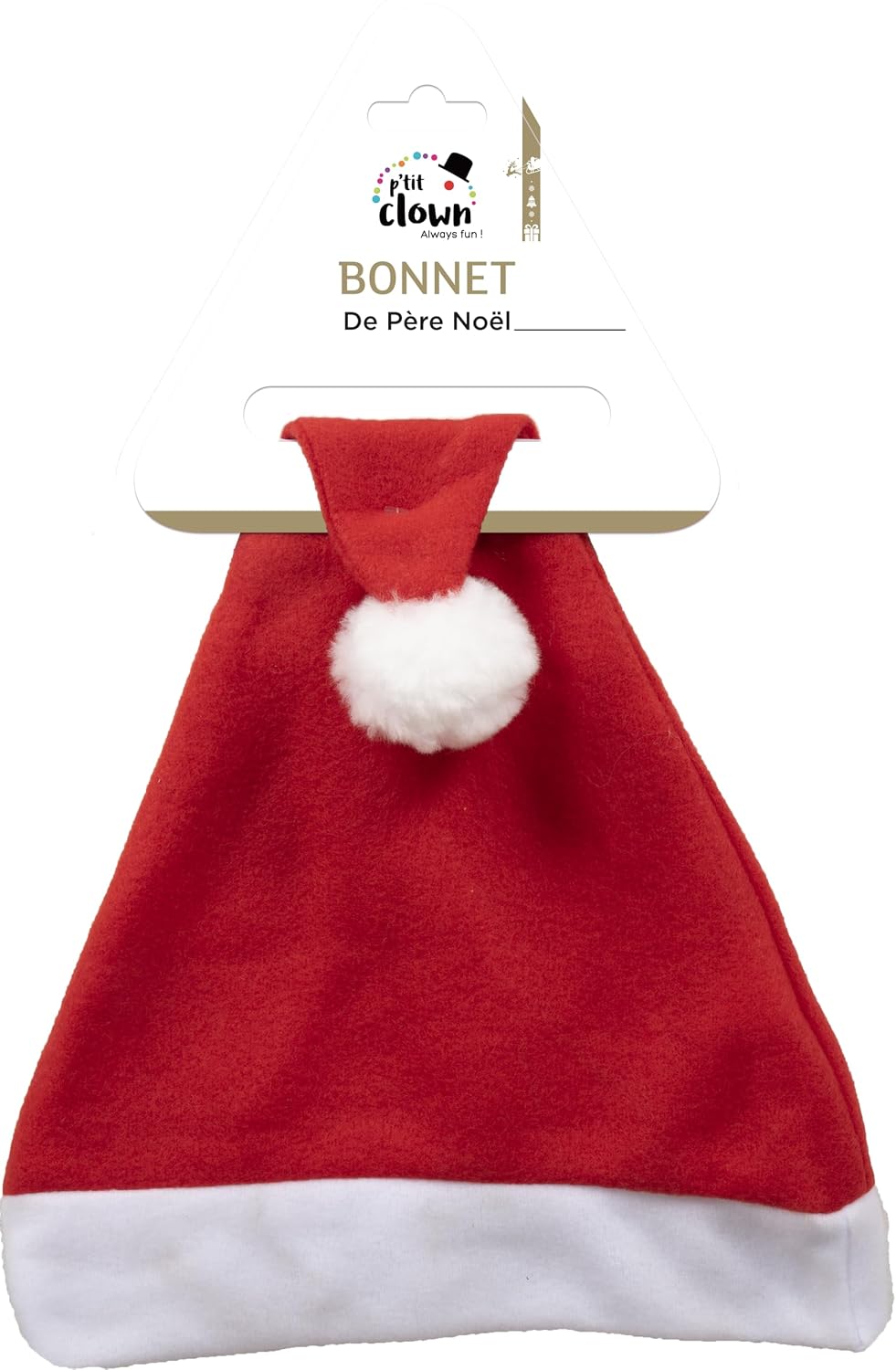 P'TIT CLOWN — Bonnet de Noël Adulte Rouge – Image 2