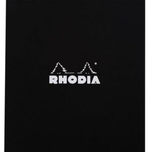 RHODIA 19559Amzc - Bloc-Notes Agrafé Dotpad N°19 Black - A4+ - 21 x 31,8 cm - Pointillés Dot - 80 Feuilles Détachables - Papier Clairefontaine Blanc 80 g/m² - Couverture en Carte Enduite