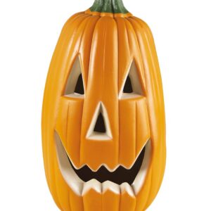 P'TIT CLOWN - 22979 - Citrouille Halloween Lumineuse - Décoration Automne Intérieur, Extérieur - Effet Éclatant - (Citrouille Longue, 34 cm)
