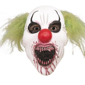 Masque intégral de Clown pour Halloween avec Cheveux, pour Adulte, Unisexe (Rouge)