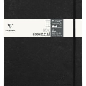 Clairefontaine 794431C Collection Nomaddict (ex Age Bag) Un Carnet Élastiqué Cousu My.Essential Noir - B5 19x25 cm - 192 Pages Numérotées DOT - Papier Ivoire 90 g - Couverture Carte Lustrée Grain Cuir