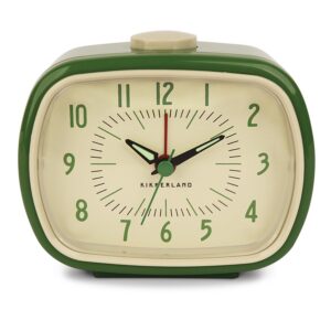 Kikkerland KKAC08-G-EU Réveil Rétro Vert, ABS