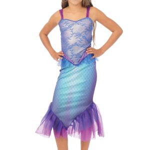 P'TIT CLOWN - Déguisement Sirene Fille - Costume Enfant Parfait pour Carnaval Fêtes Costumées et Évènements à Thème (10-12 ans)