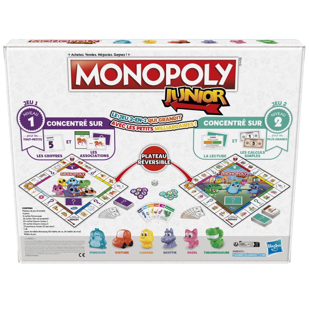 HASBRO GAMING Monopoly Junior — Jeu de Société 2 en 1 – Image 6