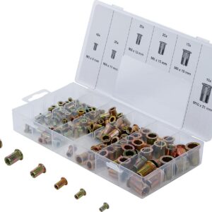 BGS 14126 | Assortiment d’écrous rivets | acier galvanisé | 150 pièces