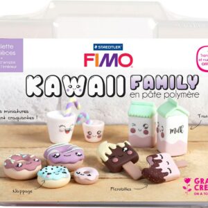 Mallette figurine Fimo - Kawaii family - 18 pcs