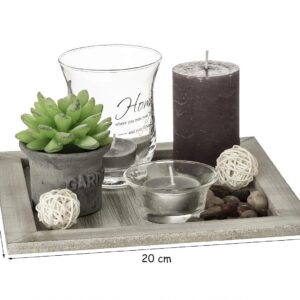 Alternative view of OOTB — Assiette déco en bois avec porte-bougie et bougies