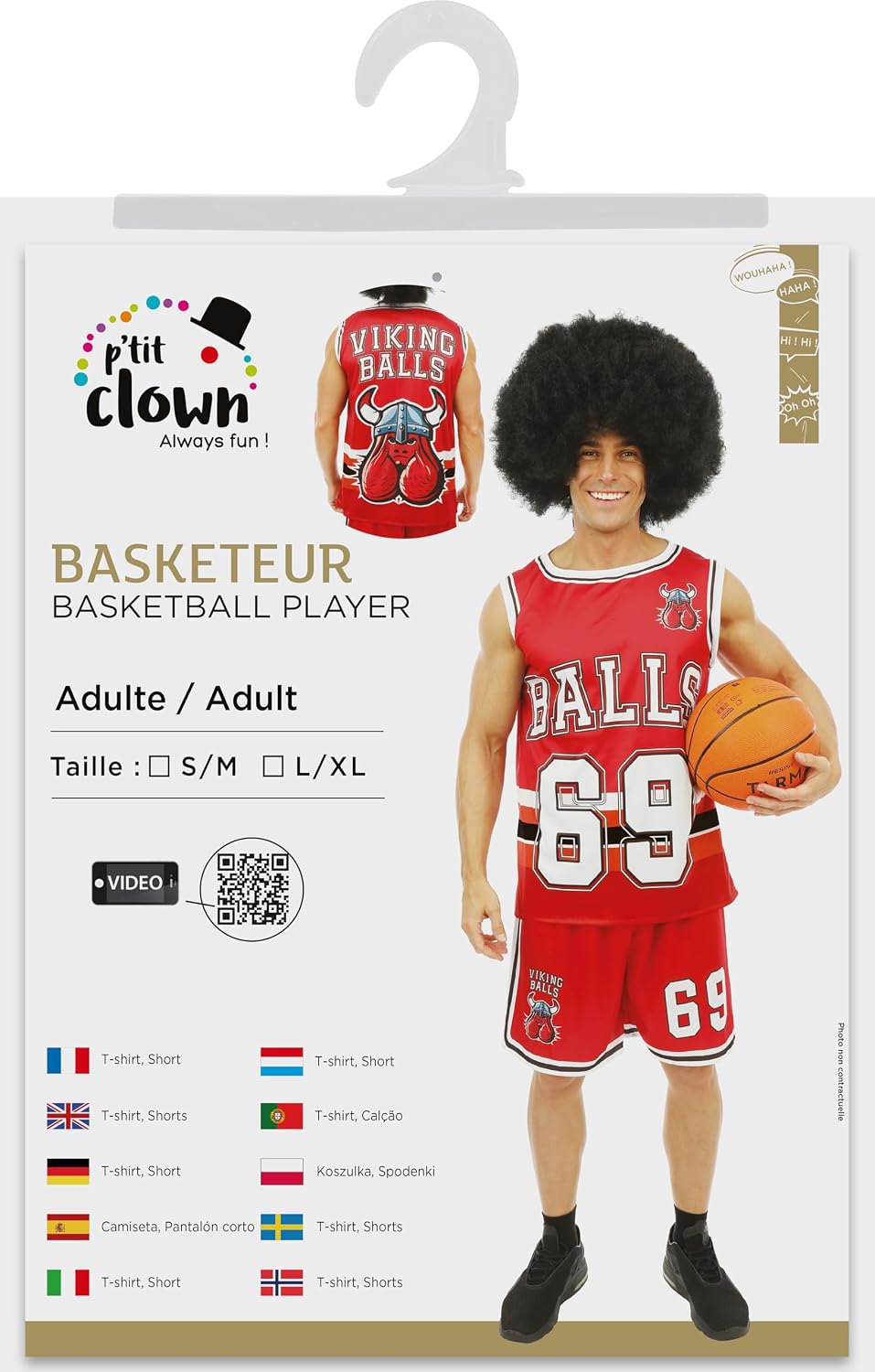 P'TIT CLOWN — Costume Basketeur Adulte S/M – Image 4