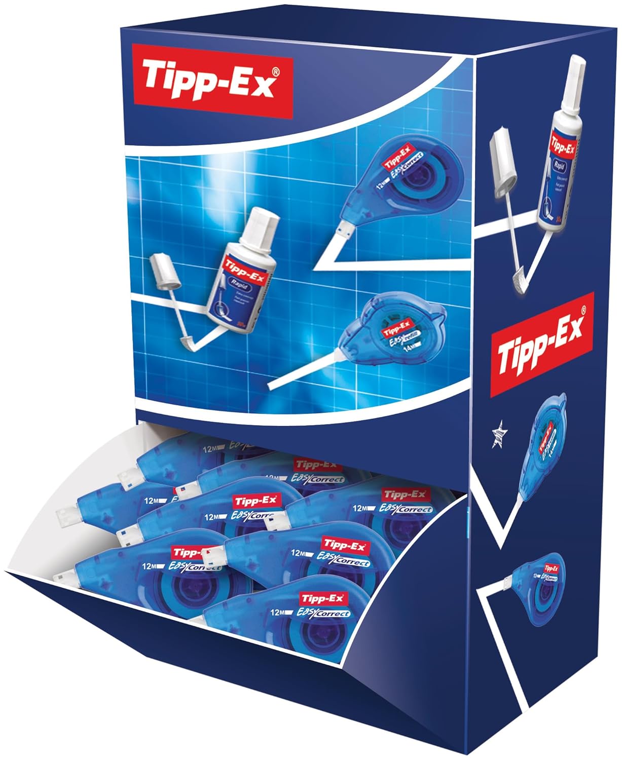 Tipp-Ex Easy Correct Rubans Correcteurs (Très Résistants), Parfait pour l'Ecole et au Bureau, 12 m x 4,2 mm, Boîte de 20