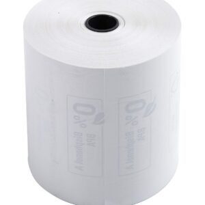 Exacompta - Réf. 43816E - Lot de 10 bobines pour tickets de caisse - largeur 80 mm x diamètre 72 mm - mandrin 12 mm - 1 pli thermique 48g/m² sans BpA - Métrage (+ ou - 2m) : 76 m - Blanc