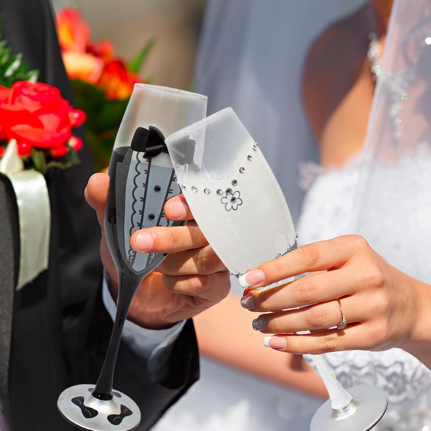 STC — Lot de 2 Flûtes à Champagne Mariage – Image 2