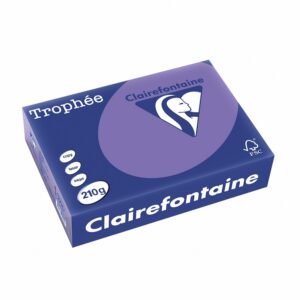 Clairefontaine Ramette 2214C Trophee Ramette de 250 feuilles de papier pour photocopieur Couleurs intenses DIN A4 210 g Violet 1 ramette