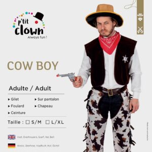 Alternative view of P'TIT CLOWN — Déguisement Cowboy Homme Taille S/M