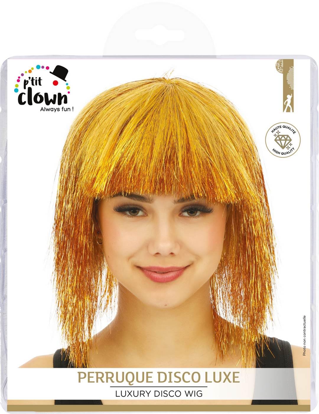 P'TIT CLOWN — Perruque Disco Luxe Or – Image 3