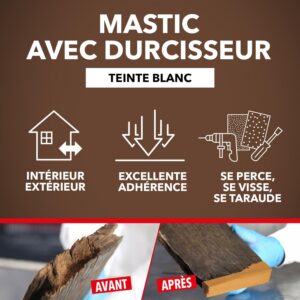 Alternative view of SINTO — Mastic bois bi-composants blanc 500 ml