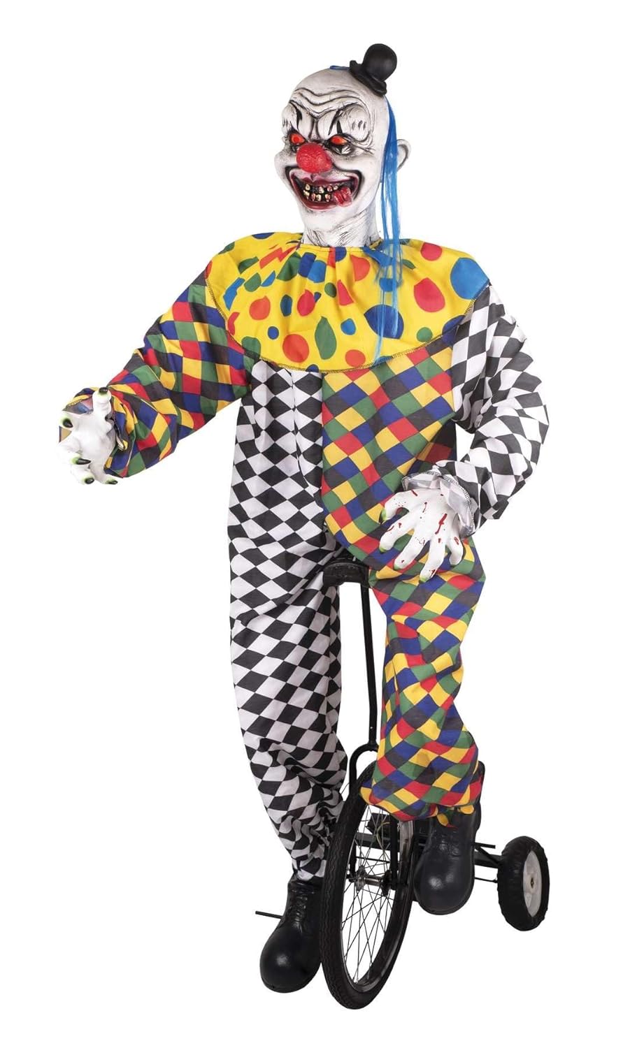 P'TIT CLOWN - Automate Clown Décoration Halloween - Sonore et Lumineux - Piles non incluses (Clown terrifiant sur motorcyle)