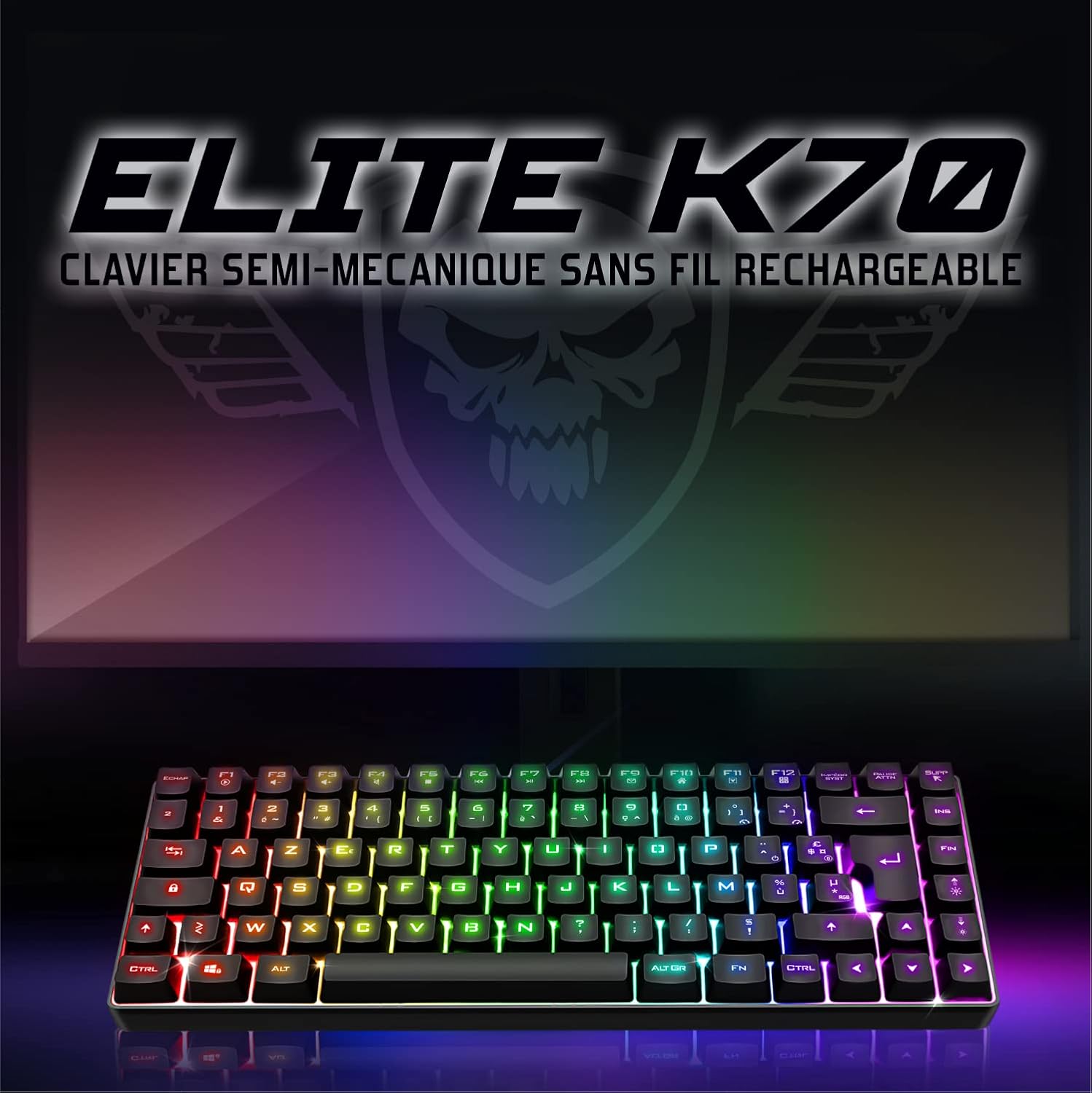 SPIRIT OF GAMER — Clavier gamer sans fil TKL AZERTY RGB – Image 6
