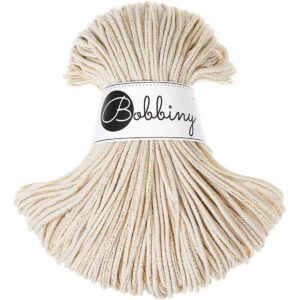 Bobbiny – Cordon macramé 3 mm, 100 m, doré naturel