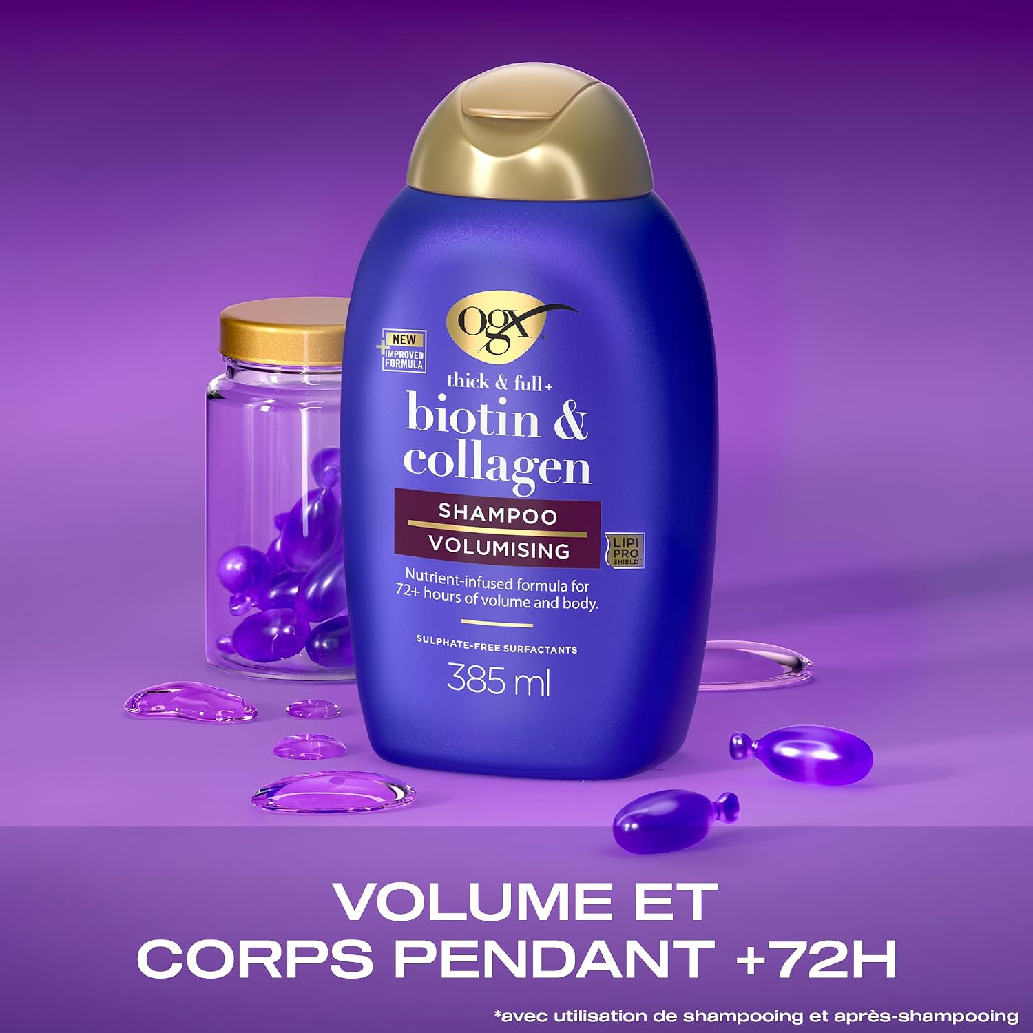 OGX Biotine & Collagène — Shampooing Volumateur 385 ml – Image 2