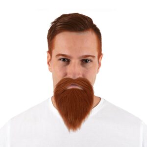 P'TIT CLOWN - Moustache et Barbe Raide de Déguisement - Adhésives - Faciles à Coller - Roux