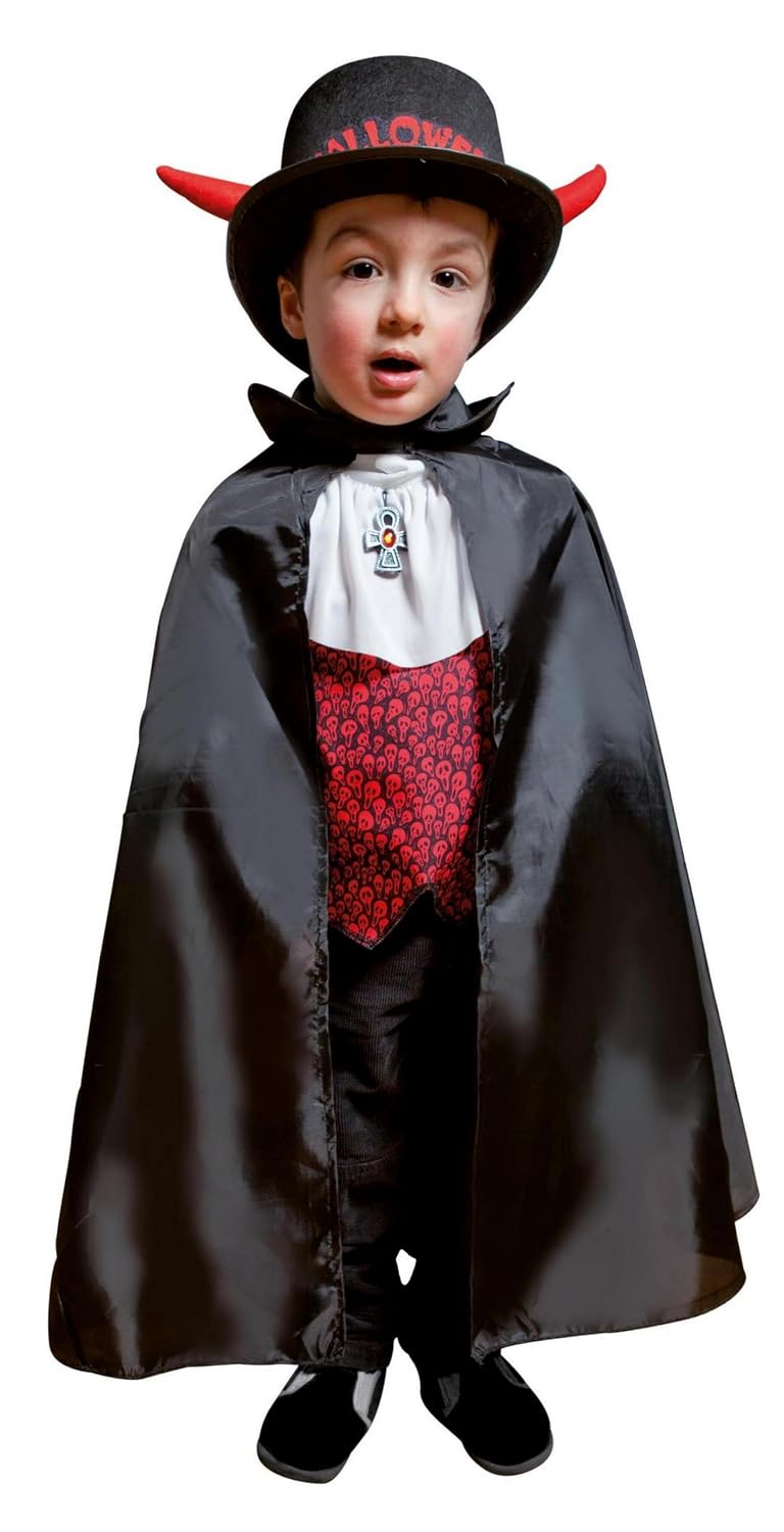 P'TIT CLOWN — Cape enfant noire 67 cm taille unique – Image 4
