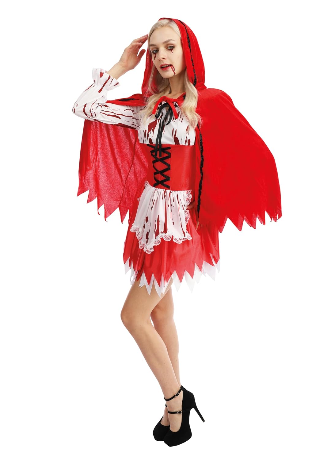 P'TIT CLOWN — Déguisement Petit Chaperon Rouge Sanglant L/XL – Image 3