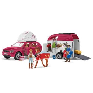 Schleich 42535 Grand Voyage équestre en Voiture + remorque (Horse Club) Multicolore