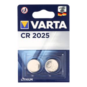 VARTA Piles Bouton CR2025, lot de 2, Lithium Coin, 3V, emballage sécurisé pour les enfants, pour petits appareils électroniques - clés de voiture, télécommandes, balances