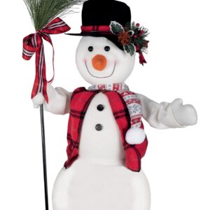 P'tit Clown - Automate Noël - Animatroniques - Animatronics - Décoration Animée et Sonore - pour Christmas - Fonctionne avec Piles (Non incluses) (Bonhomme de Neige, 60 cm)
