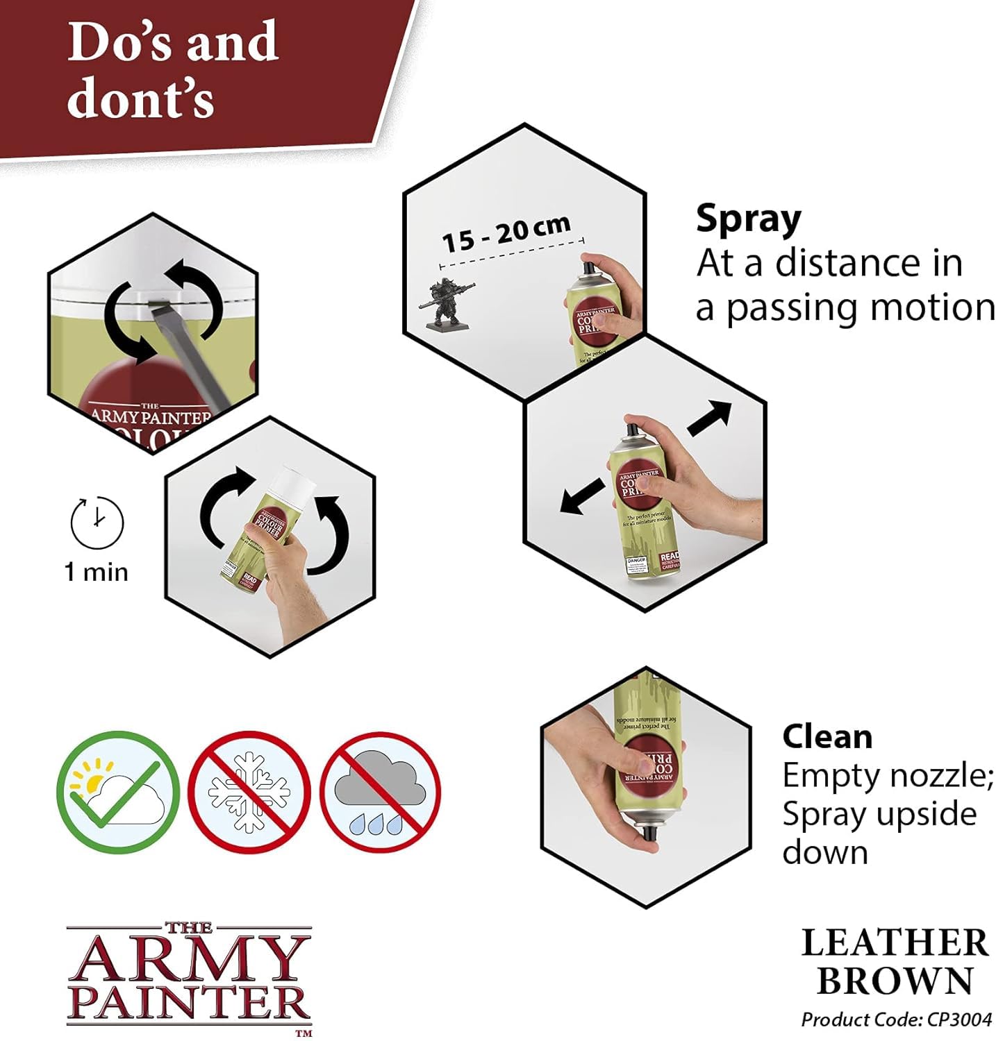 THE ARMY PAINTER Colour Primer — Spray acrylique marron cuir 400 ml – Image 3