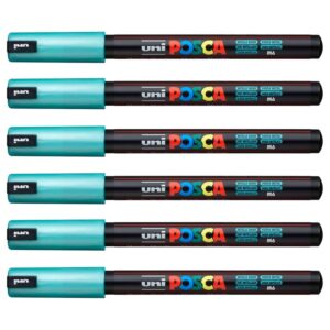 POSCA Uni-Ball PC-1MR Lot de 12 Vert métallisé