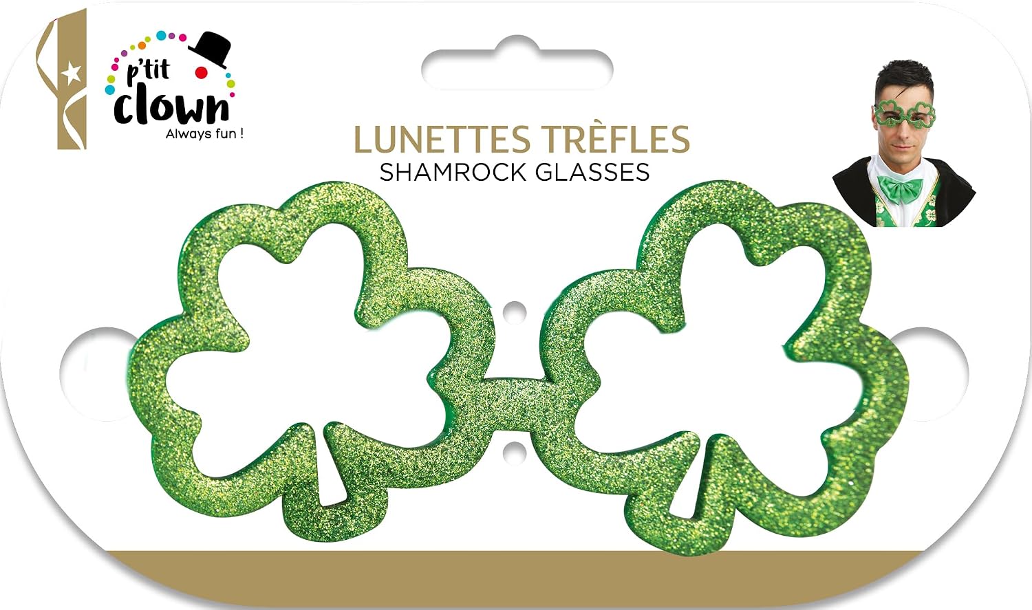 P'TIT CLOWN — Lunettes Saint-Patrick Vertes Adulte – Image 2