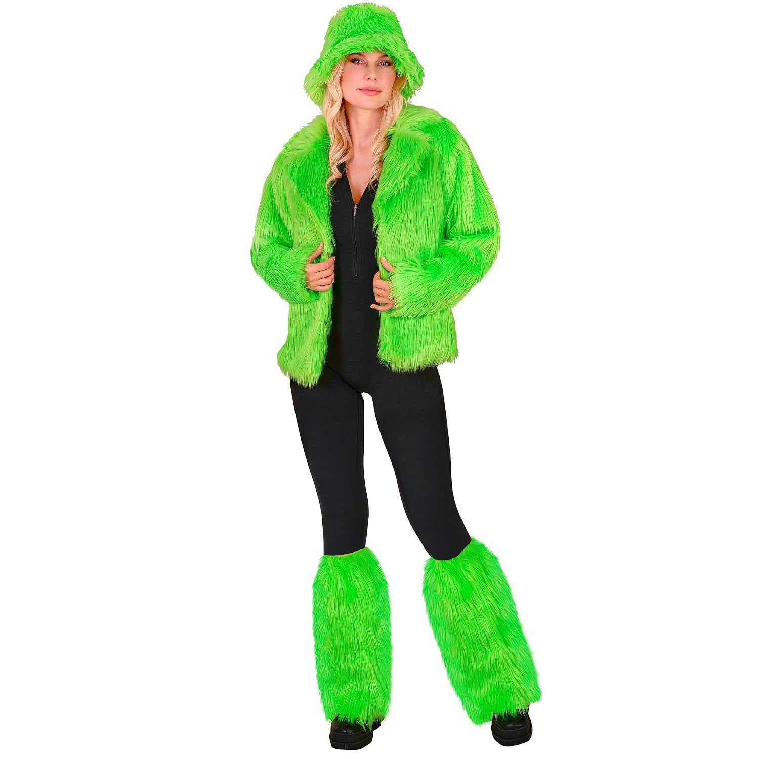 W WIDMANN MILANO — Jambières en Peluche Vert Fluo Adulte – Image 3