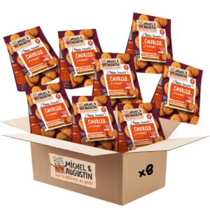 Michel & Augustin - Biscuits Apéritifs au Chorizo d'Espagne et au Paprika - Petits Biscuits Salés à la Charcuterie - 8 x 90g