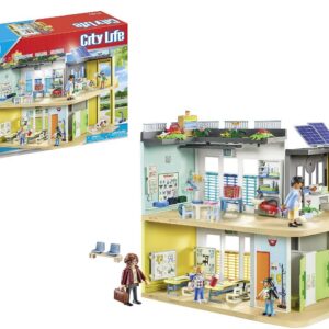 Playmobil 71327 Ecole aménagée - City Life - avec Six Personnages, Une école sur Deux étages avec Un Ascenseur, Une terrasse sur Le Toit et Un Chien - Dès 4 Ans