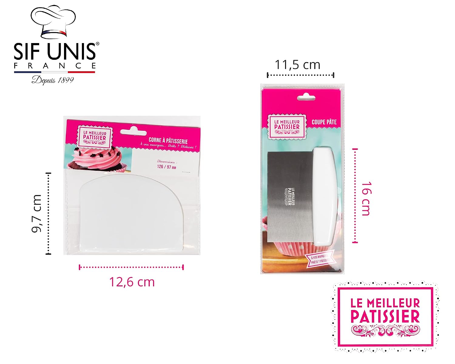 SIF UNIS France — Kit coupe-pâte inox et corne blanche – Image 2