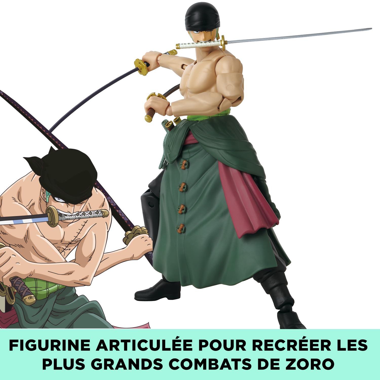 BANDAI Anime Heroes — Figurine Roronoa Zoro 17 cm – Image 5