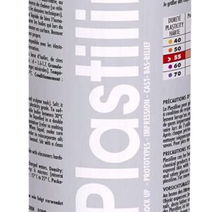 Plastiline 1655T - Tube de Plastiline - Pâte à Modeler, Haute Précision - Modeler, Sculpter, Mouler - Dureté 55 (medium) - 1 kg - Teinte Gris clair. Fabriqué en France