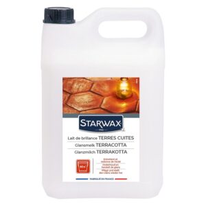 STARWAX Lait de Brillance pour Tomettes et Terres Cuites - 5L - Idéal pour Protéger et Faire Briller - Sans Rinçage - Non-Glissant - Sols Intérieurs en Tomettes et Terres Cuites