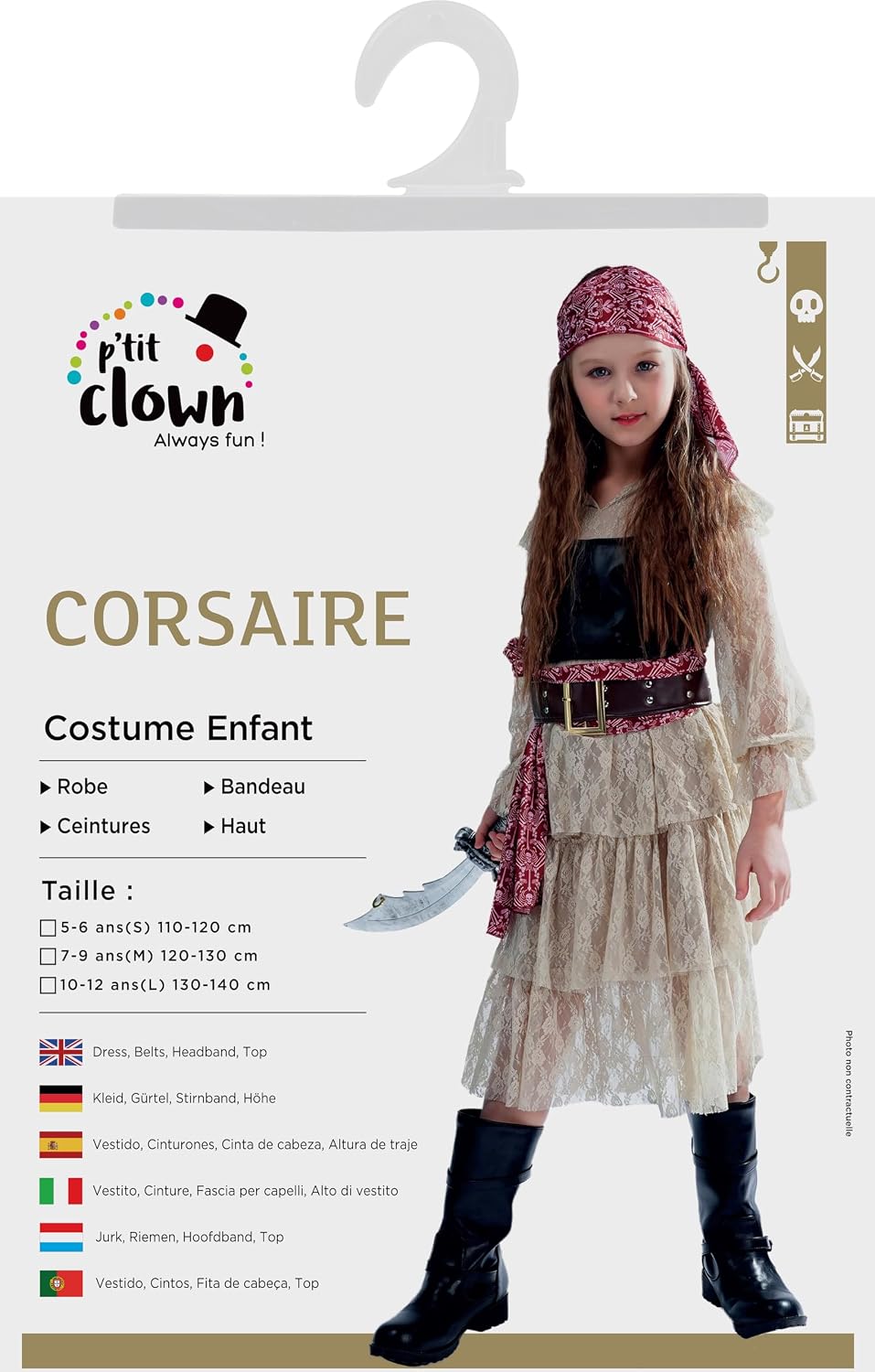 P'TIT CLOWN — Déguisement Pirate Fille 5-6 ans – Image 4