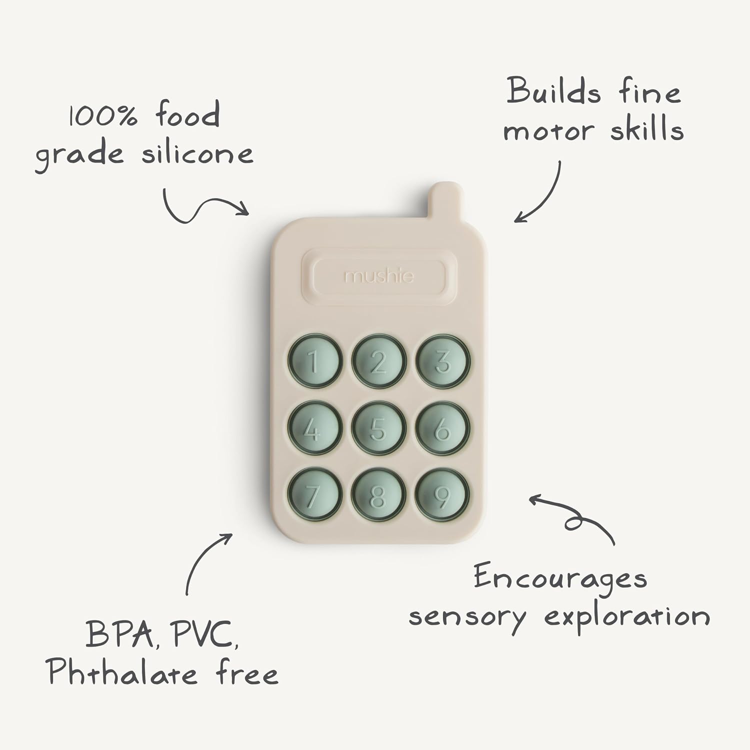 MUSHIE — Jouet Téléphone Presse pour Bébé Blush – Image 7