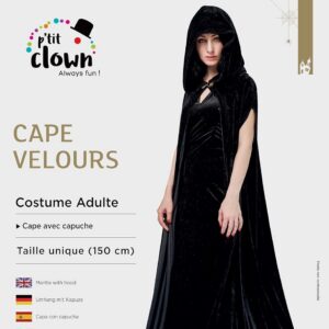 Alternative view of P'TIT CLOWN — Cape femme en velours avec capuche 150 cm