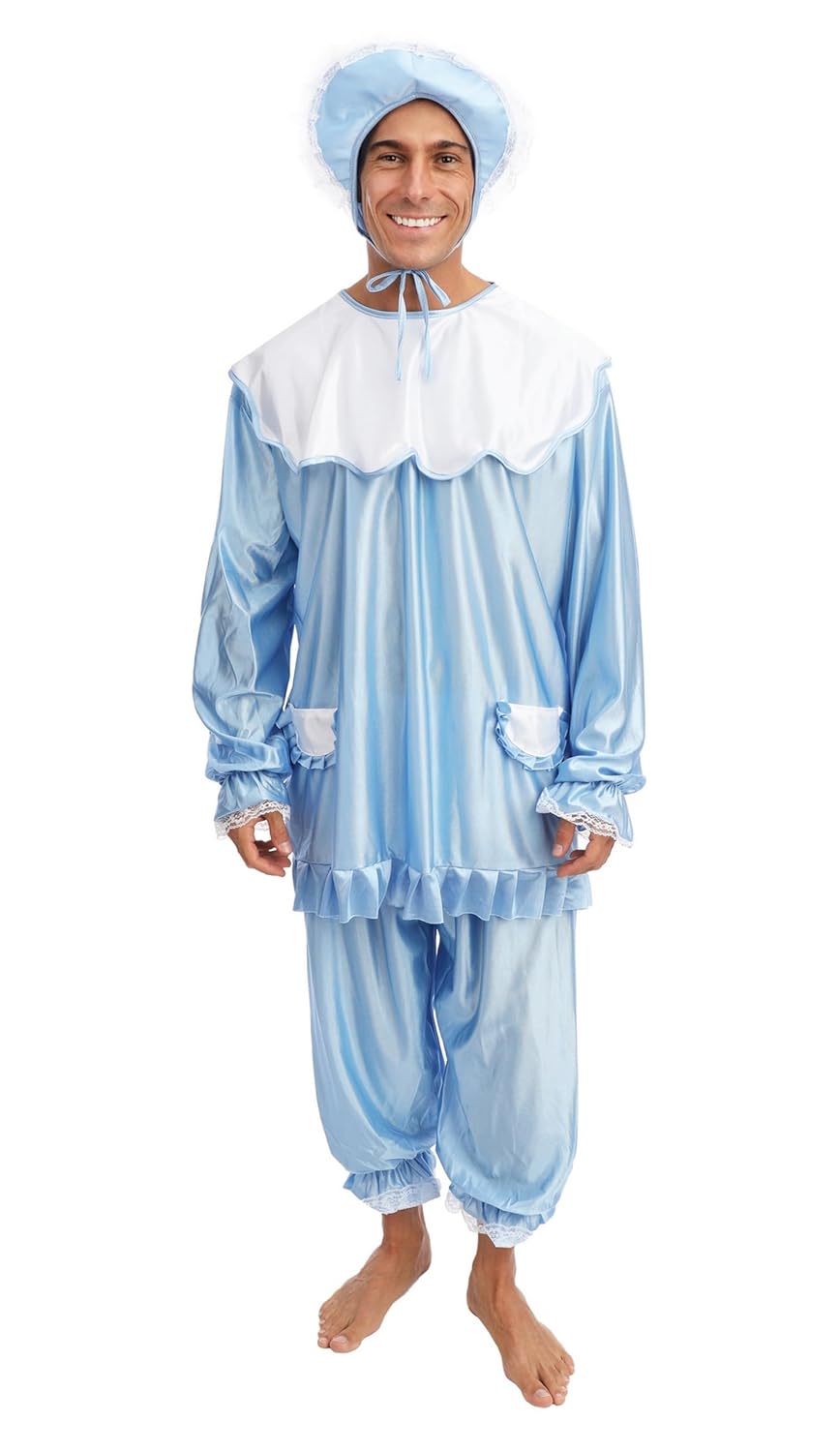 P'TIT CLOWN - 21167 - Costume Bébé Humoristique Adulte - Déguisement Complet pour Carnaval, Fêtes Costumées, Gender Reveal, EVG, EVJF, Fêtes à Thèmes, Halloween, Nouvel An - Bleu - Unisexe - L/XL
